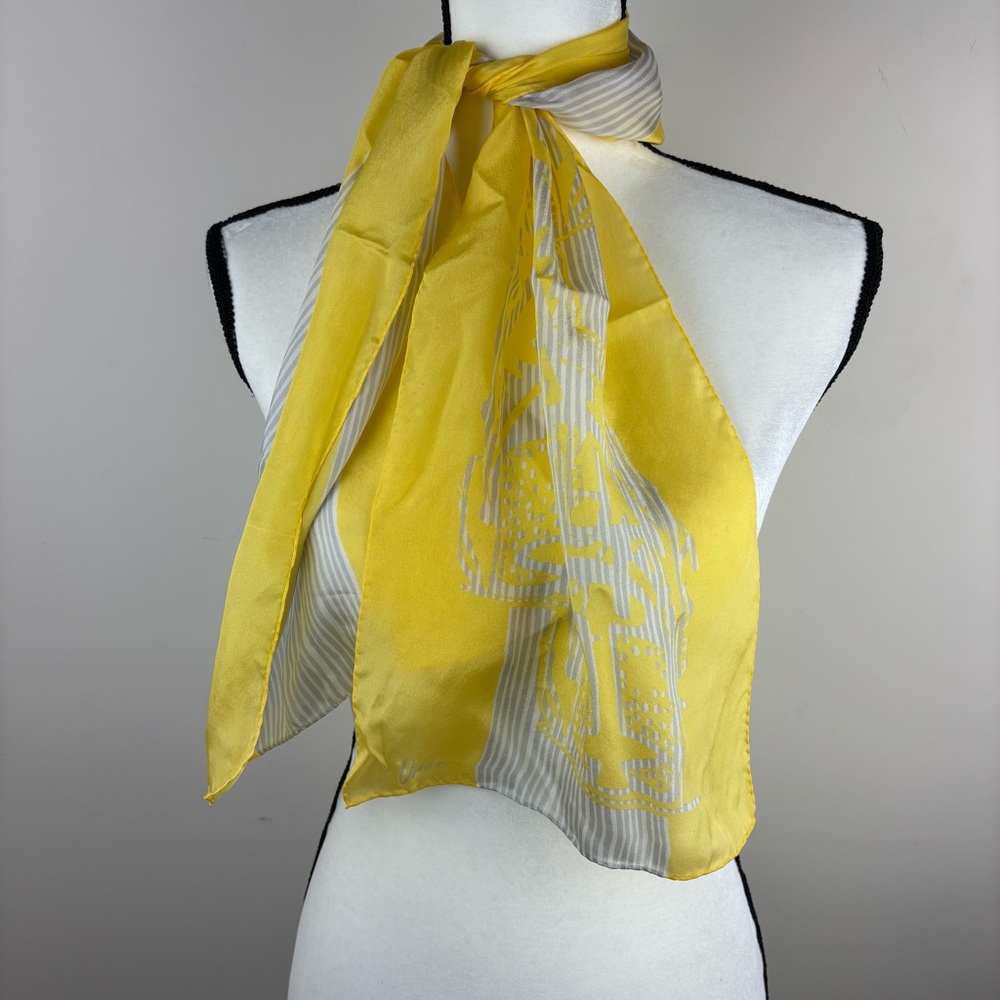 Vintage Vera Scarf yellow and gray design